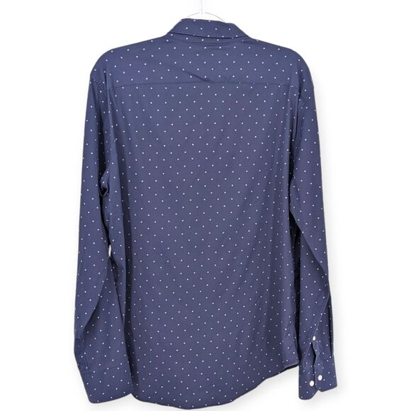 Bonobos Performance Stretch Slim Fit Shirt Mens Large Tech Long Sleeve Navy Cool - Picture 2 of 7